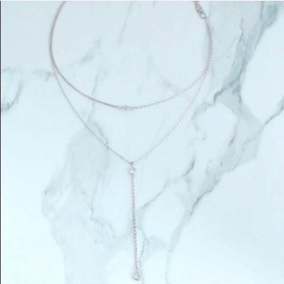 Double Layer Crystal Necklace - Picture 2 of 2